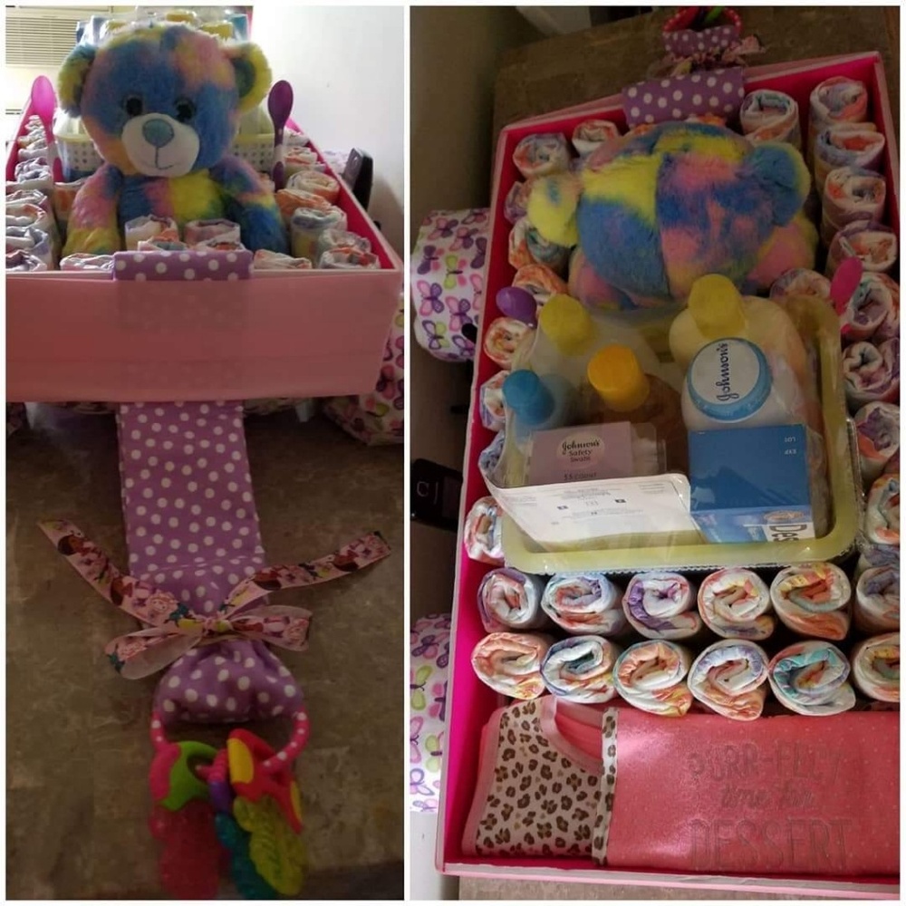 Pink Wagon DIAPER Cake